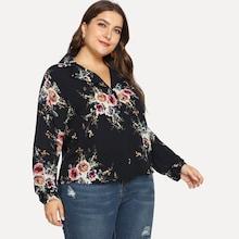 Shein Plus Flower Print Shirt