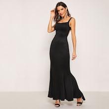 Shein Square Neck Solid Dress