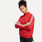 Shein Striped Tape Sleeve Zip Neck Jacket