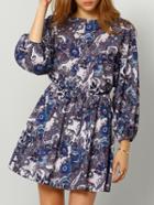 Shein Multicolour V Neck Vintage Print Dress