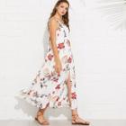 Shein Button Up Fit & Flare Floral Dress