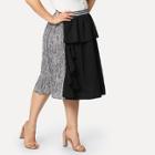 Shein Plus Striped Waist Colorblock Skirt
