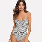 Shein Button Front Striped Cami Bodysuit