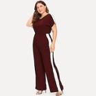 Shein Plus Contrast Striped Side Jumpsuit