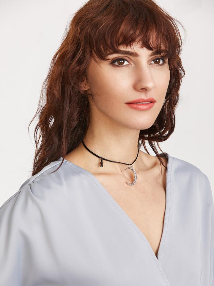 Shein Star And Moon Pendant Choker