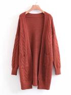 Shein Cable Knit Longline Cardigan