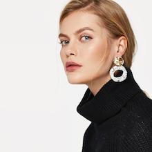 Shein Snakeskin Pattern Hoop Earrings