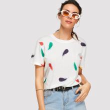 Shein Feather Print Tee