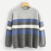 Shein Drop Shoulder Color Block Marled Jumper