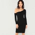Shein Asymmetrical Shoulder Solid Dress