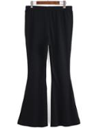 Shein Black Elastic Waist Bell-bottomed Women Plus Pant