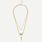 Shein Turquoise Detail Layered Chain Necklace