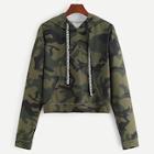 Shein Letter Tape Camo Print Hoodie