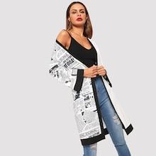 Shein Letter Print Panel Outerwear