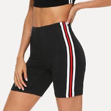 Shein Striped Tape Side Legging Shorts