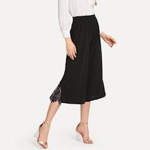 Shein Floral Lace Insert Palazzo Leg Pants