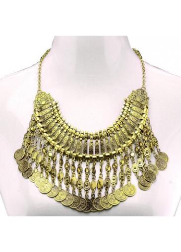 Rosewe Party Coin Decorated Gold Metal Necklace