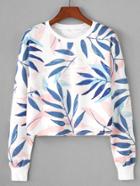 Shein Leaf Print Sweatshirt