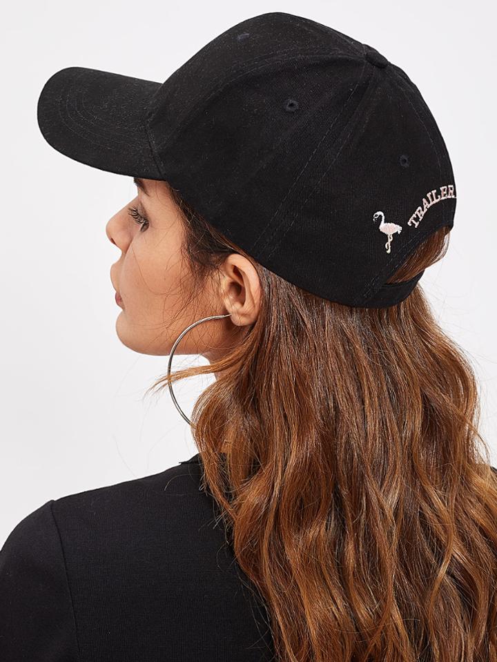 Shein Flamingo Embroidery Baseball Cap