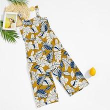 Shein Girls Adjustable Strap Jungle Leaf Print Palazzo Jumpsuit