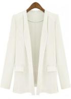 Rosewe Ol Style Turndown Collar Long Sleeve White Blazer