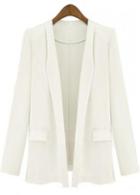 Rosewe Ol Style Turndown Collar Long Sleeve White Blazer
