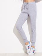 Shein Grey Drawstring Waist Peg Pants