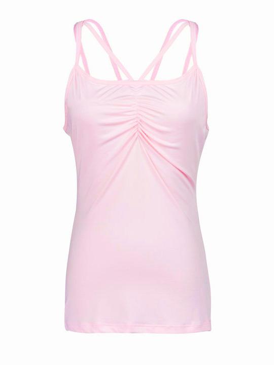 Shein Pink Shirred Strappy Cami Top