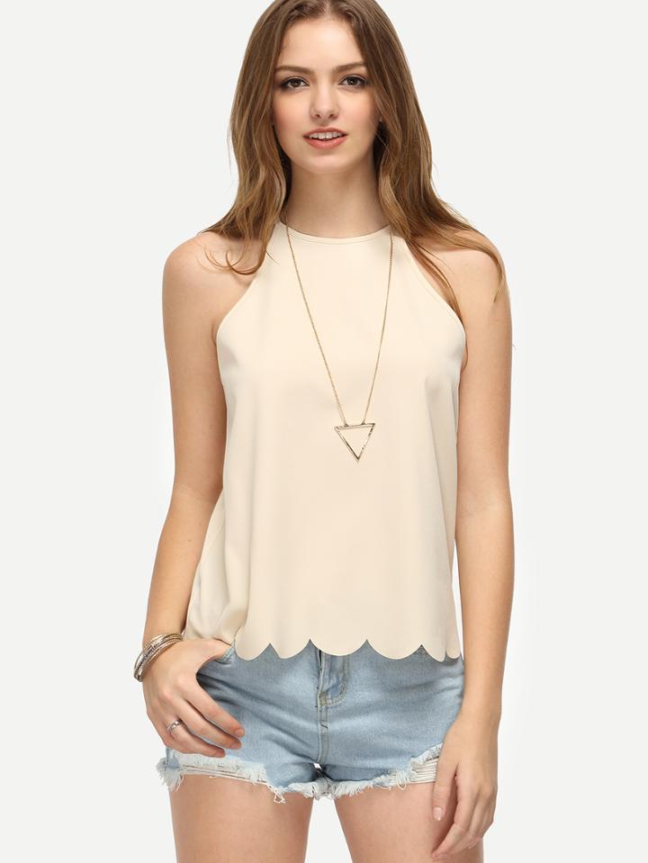 Shein Apricot Crew Neck Tank Top
