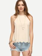 Shein Apricot Crew Neck Tank Top