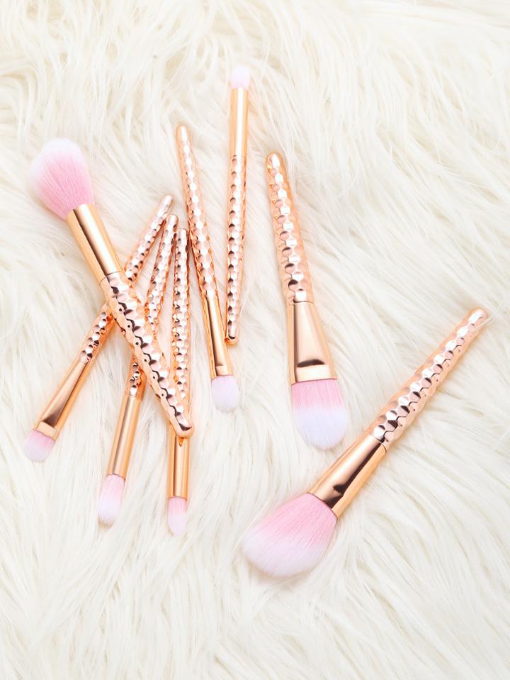 Shein 8pcs Rose Gold Make Up Brushes Set