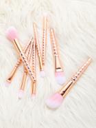 Shein 8pcs Rose Gold Make Up Brushes Set