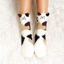 Shein Cat Pattern Fuzzy Socks