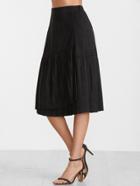 Shein Black Asymmetric Layered Pleated Skirt