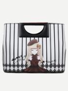 Shein Contrast Little Girl Print Cutout Handle Clutch