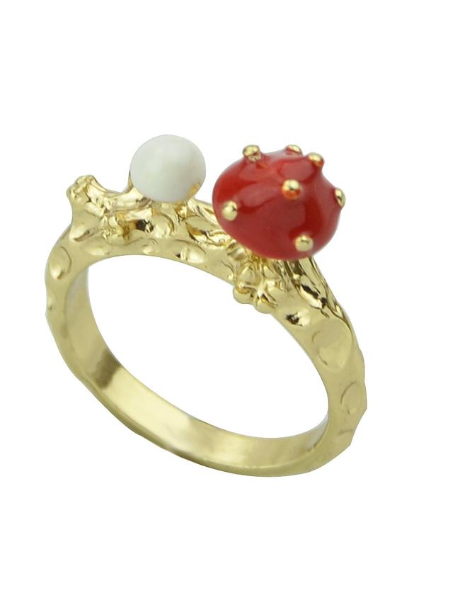Shein Red Lovely Mushroom Lady's Ring