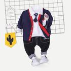 Shein Toddler Boys Bow Tie Shirt & Contrast Trim Coat & Pants