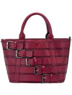 Shein Burgundy Leather Buckle Pu Tote Bag