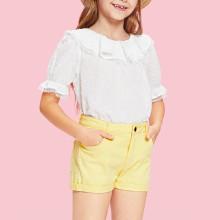 Shein Girls Solid Cuffed Hem Shorts