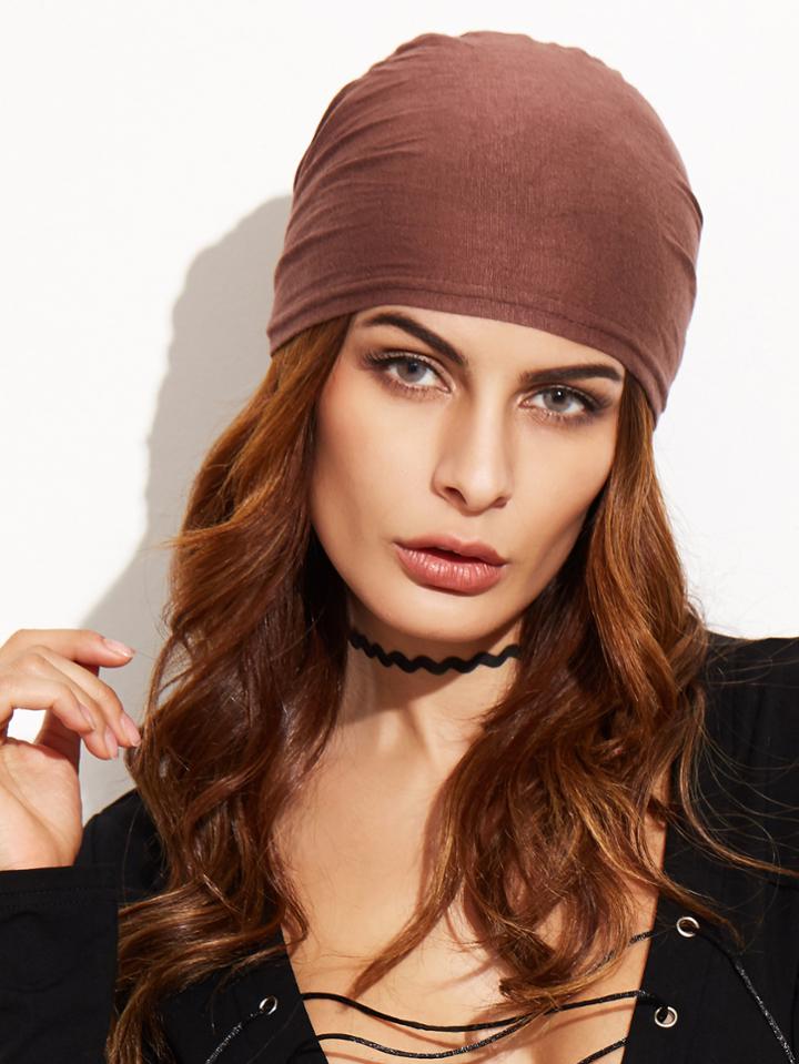 Shein Coffee Underscarf Tie Back Hijab Cap