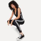 Shein Drawstring Waist Striped Side Hoodie Jumpsuit