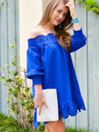 Shein Off The Shoulder Laser Cut Out Dress