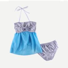 Shein Girls Bow Detail Halter Top With Shorts