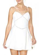 Rosewe Fabulous Strap Design Open Back White Mini Dress