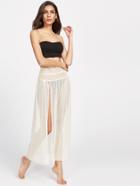 Shein Eyelet Lace High Slit Two Way Wear Skirt