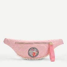 Shein Faux Pearl Detail Quilted Bum Bag