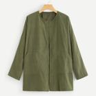 Shein Round Neck Solid Coat