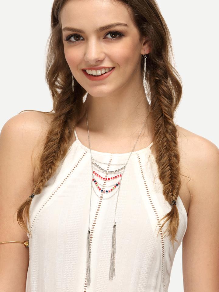 Shein Multi-layered Tassel Pendant Necklace