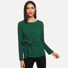 Shein Knot Front Asymmetrical Solid Top