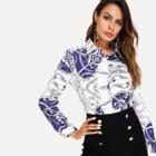Shein Chain Print Shirt